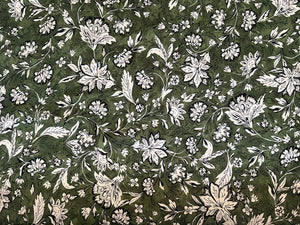 Forest Green Floral Fabric - 1/2mtr - Dressmaking Fabric