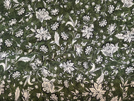 Forest Green Floral Fabric - 1/2mtr - Dressmaking Fabric