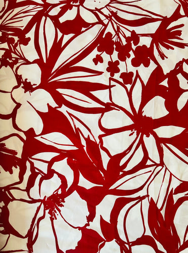 Ruby Large Floral Fabric - 1/2mtr - Dressmaking Fabric