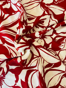 Ruby Large Floral Fabric - 1/2mtr - Dressmaking Fabric