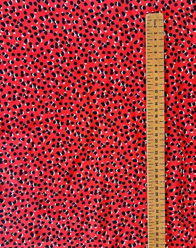 Red Ditsy Print Fabric - 1/2mtr - Dressmaking Fabric