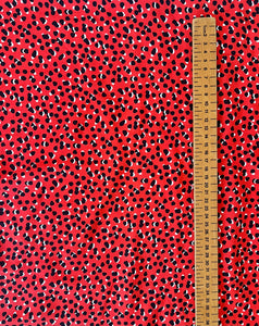 Red Ditsy Print Fabric - 1/2mtr - Dressmaking Fabric
