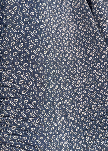 Mini Floral Print Crepe Fabric x 1/2m - navy background - Dressmaking Fabric