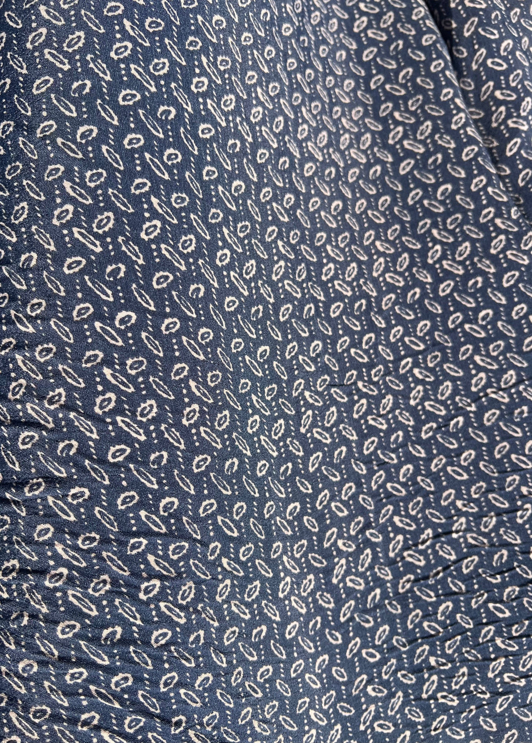 Mini Floral Print Crepe Fabric x 1/2m - navy background - Dressmaking Fabric