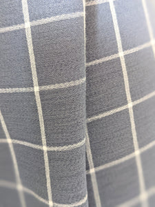 Fabric Remnant - blue/grey check lightweight georgette - 230cms