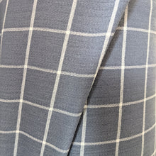Load image into Gallery viewer, Fabric Remnant - blue/grey check lightweight georgette - 230cms