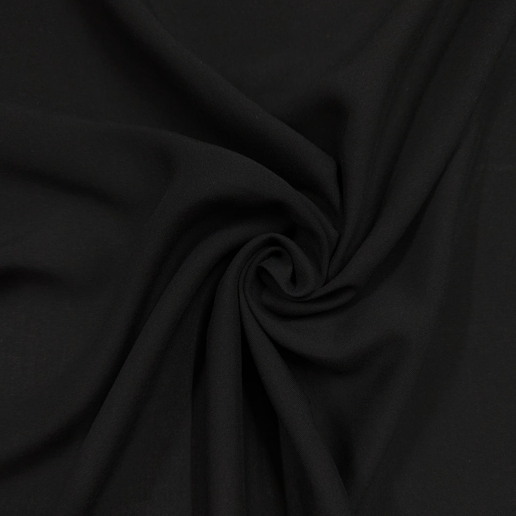 Fabric Remnant - black viscose - 130cms