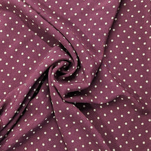 Load image into Gallery viewer, Fabric Remnant - burgundy and white dot crepe viscose - 75cm x 140cm