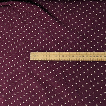 Load image into Gallery viewer, Fabric Remnant - burgundy and white dot crepe viscose - 75cm x 140cm