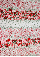 Floral Fabric Remnant - floral satin - 85cms