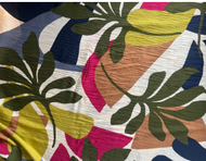 Fabric Remnant -Large Abstract Print viscose - 85cms x 140cms