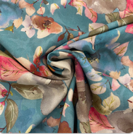 Floral Viscose Fabric - remnant 50cm x 130cm