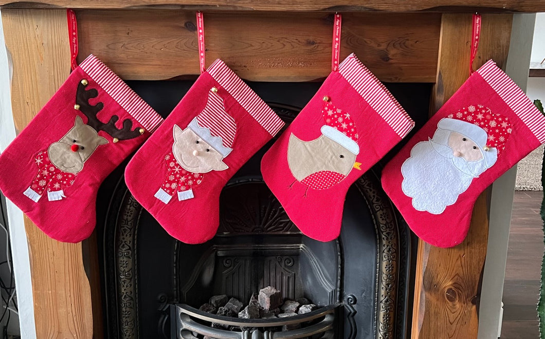 Applique Christmas Stockings Pattern - large