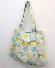 Load image into Gallery viewer, Pastel birds hessian heavyweight fabric - 1/2mtr