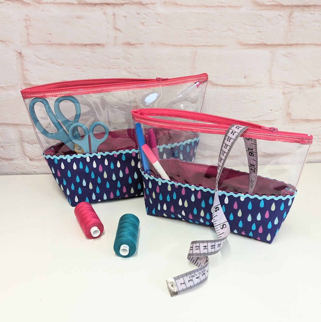 Clear top storage bags Sewing Pattern (two sizes included)