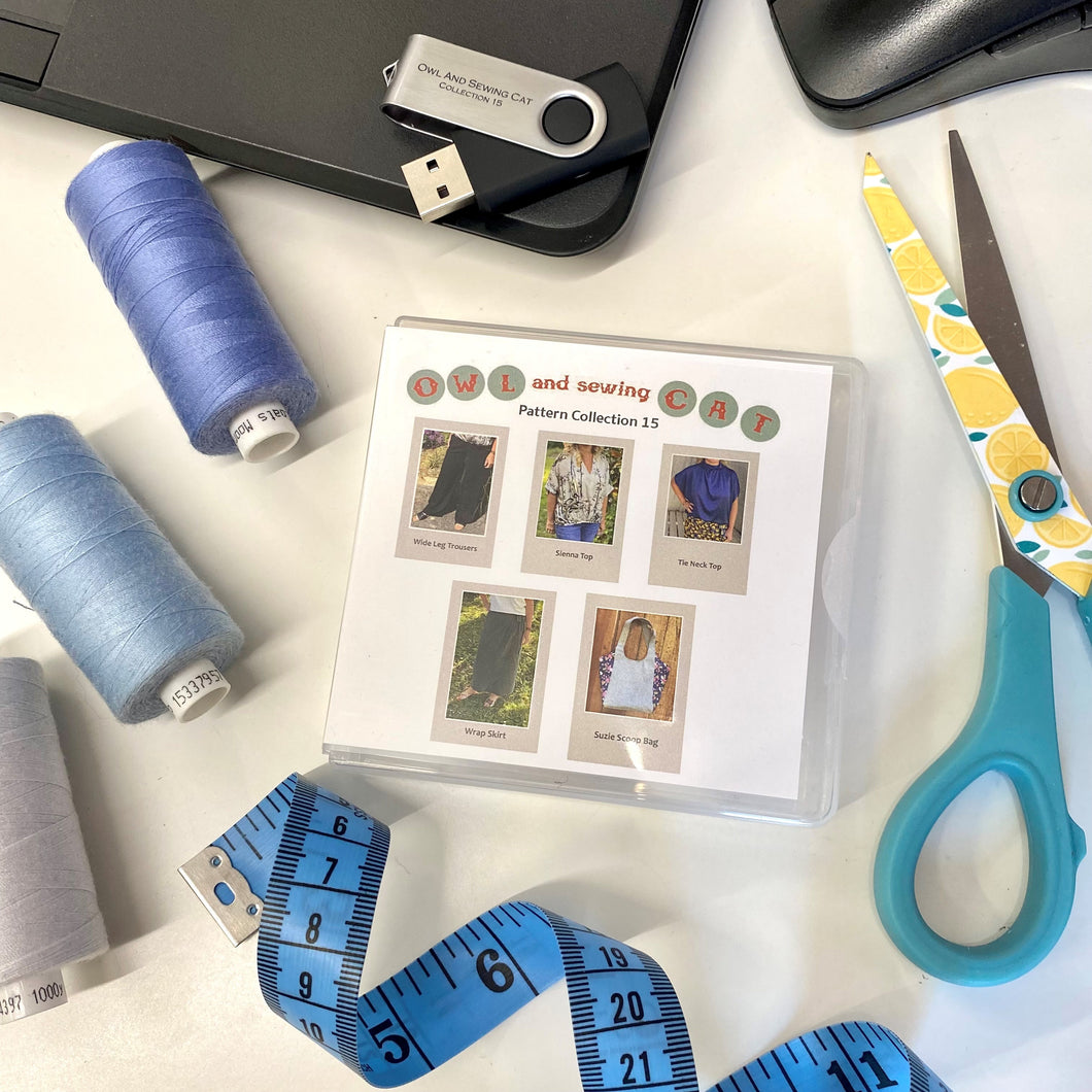 Usb Patterns USB 15 Collection Patterns – owl and sewing cat
