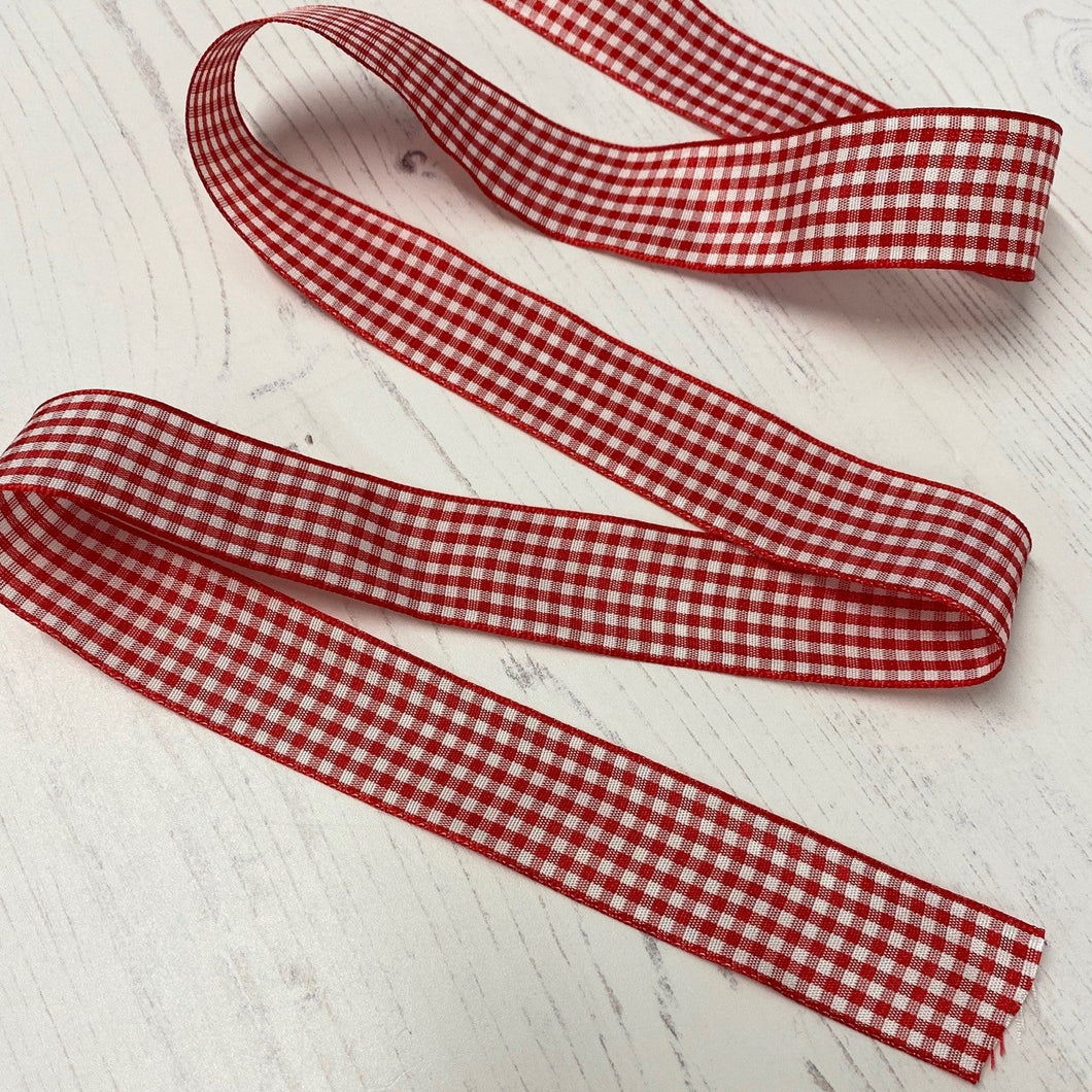 Red Gingham Wide Ribbon