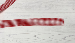 Red Gingham Wide Ribbon