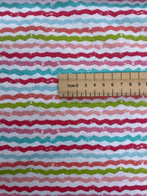 Load image into Gallery viewer, Wiggly bright stripe cotton fabric - 1/2 mtr