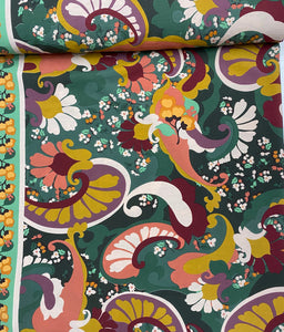 Large Boarder Print Poly/Viscose x 1/2mtr - Dressmaking Fabric
