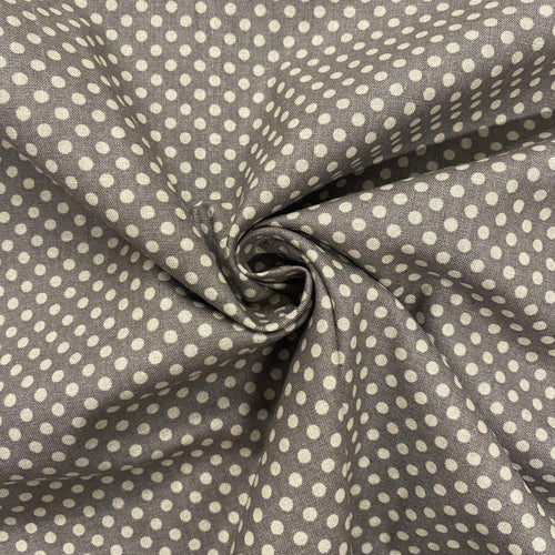 Brown and beige spot cotton fabric - 1/2 mtr