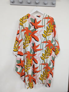 Long Summer Jacket Kit - Orange leaf viscose