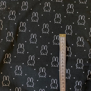 Miffy bunny black jersey fabric - 1/2mtr