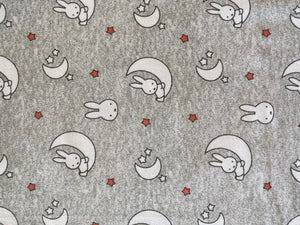 Miffy bunny grey jersey fabric - 1/2mtr