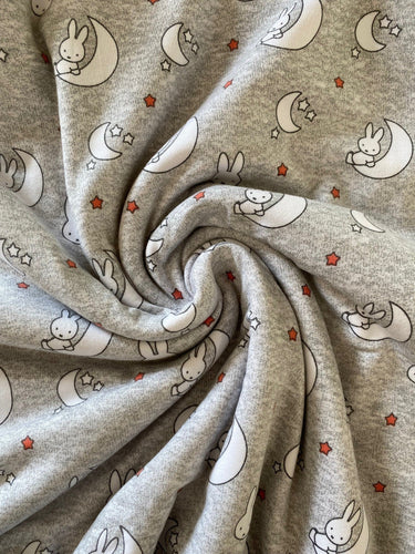 Miffy bunny grey jersey fabric - 1/2mtr