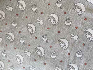 Miffy bunny grey jersey fabric - 1/2mtr