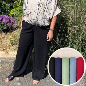 Wide Leg Trousers Kit (sizes 10-28) plain viscose - more colour options available