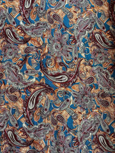 Load image into Gallery viewer, Fabric Remnant - teal paisley viscose - 80cms