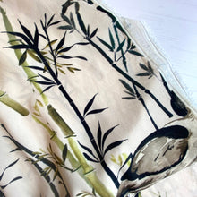 Load image into Gallery viewer, Fabric Remnant - sand birds &amp; reeds soft crepe - 50cms