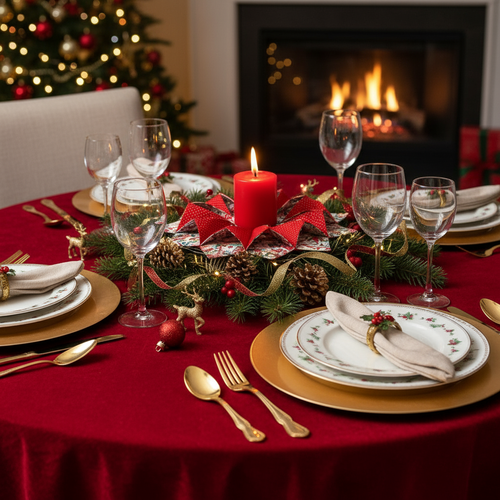 Table Centrepiece on Christmas Table Setting