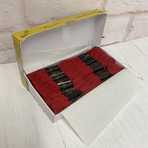 Box of 24 Red Embroidery Threads