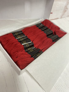 Box of 24 Red Embroidery Threads
