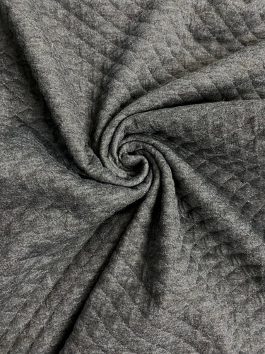 Fabric Remnant - Grey Quilted Jersey - 140cms