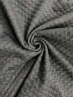 Fabric Remnant - Grey Quilted Jersey - 100cms
