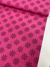 Load image into Gallery viewer, Magenta geometric flower cotton fabric - 1/2 mtr