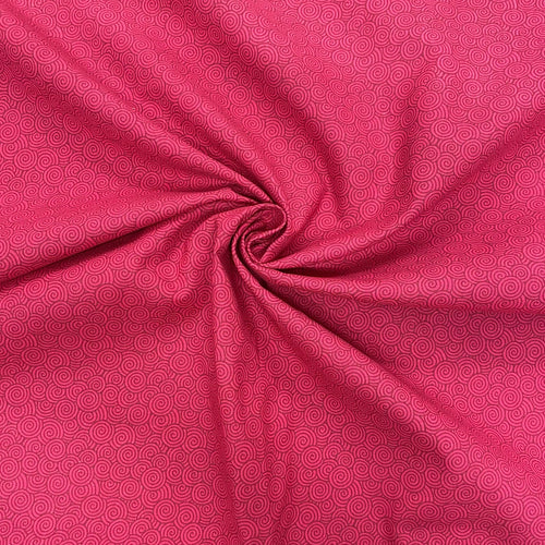 Magenta swirls cotton fabric - 1/2 mtr