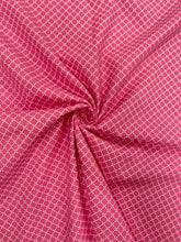 Load image into Gallery viewer, Hot pink trellis cotton fabric - 1/2 mtr