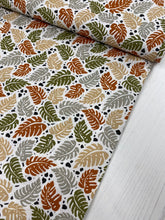 Load image into Gallery viewer, Khaki jungle leaf cotton fabric - 1/2 mtr