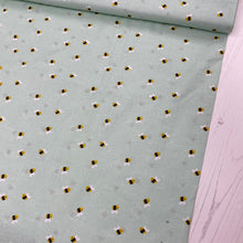 Load image into Gallery viewer, Mint bee cotton fabric - 1/2 mtr