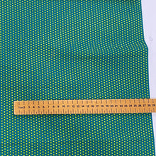 Load image into Gallery viewer, Teal blue and lime dot cotton fabric - 1/2 mtr