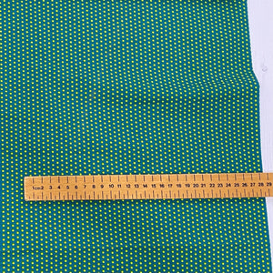 Teal blue and lime dot cotton fabric - 1/2 mtr
