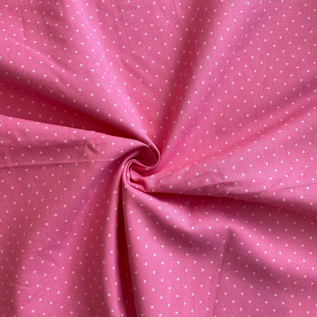 Mid-Pink Pinspot cotton fabric - 1/2 mtr