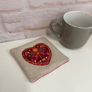 Reverse Applique Heart Coasters Pattern