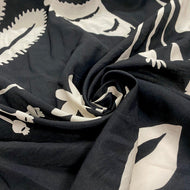 Black & White Large Abstract Fabric - 1/2mtr - Dressmaking Fabric