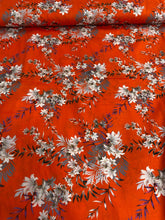 Load image into Gallery viewer, Orange Floral Cotton Lawn Fabric - 1/2mtr - Dressmaking Fabric