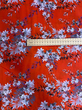 Load image into Gallery viewer, Orange Floral Cotton Lawn Fabric - 1/2mtr - Dressmaking Fabric